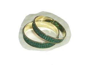 Brass Bracelets With Mosaic of Green Beads Other <b>Colours</b> Available Brass Bangles and Bracelets - Product Image 3