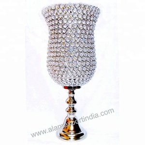 Vente chaude nouvellement conception maison et mariage décoration Vase en cristal pour la décoration de fleurs sur la table et le sol décorer argent fini - Product Image 4