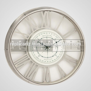 Horloge murale en métal à chiffres romains Horloge murale à thème romain, pièce de <span class=keywords><strong>temps</strong></span> suspendue décorative moderne pour salon de magasin de bureau à domicile - Product Image 2