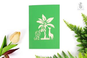 Kiricard Jungle Animals 3D Pop Card Estilo de amor vietnamita Artesanía por fabricante local para bodas y cumpleaños - Product Image 6
