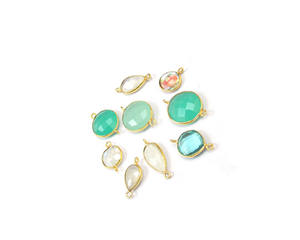 Connecteur de lunette vintage fait main en plaqué or avec multi pierres précieuses - Product Image 6