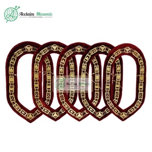 Delantal de Arco Real bordado a mano de lingotes masónicos, Material de cuero de Sumo Sacerdote PHP con insignia cosida, decoración de diamantes de imitación - Product Image 5