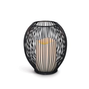 Matte <b>Black</b> Wire Open and Rounded Metal <b>Lantern</b> and fully customizable. - Product Image 1