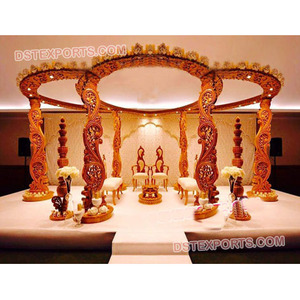Mandaps en bois de différents modèles, sculptés à la main pour les mariages, mandaps traditionnels indiens pour les mariages, installation en Suisse - Product Image 1