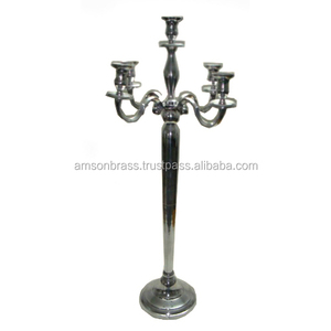 การออกแบบที่หรูหราที่วางเทียนโลหะทําด้วยมือการออกแบบที่หรูหราเชิงเทียนสูงเชิงเทียน 5-เชิงเทียนขาตั้งเทียน - Product Image 1
