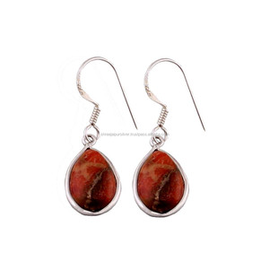 Handmade Silver Luxury Pear Cut Purple Jade Water Drop <b>Earrings</b> for Women Wedding & Party Gift - Product Image 2