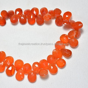 5mm 6mm Naturel Orange Cornaline Facettes Poire Forme Briolette Pierres Précieuses Perles Strand String Semi Precious Stone Top Fine AAA - Product Image 1