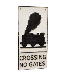 Placa sin puertas de cruce y placa de metal Venta caliente Letrero de pared general de hierro fundido Letreros decorativos a un precio asequible - Product Image 1