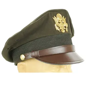 Chapeau à bec américain de haute qualité chapeau vert olive américain avec insignes chapeau à visière d'officier brodé personnalisé