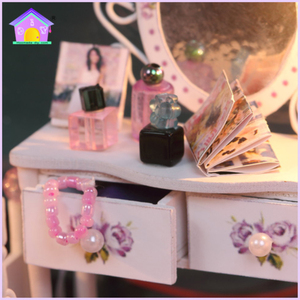 Casa delle Bambole in Miniatura Fai-da-Te in Legno con Copertura Protettiva Trasparente, Giocattolo Regalo Giardino <span class=keywords><strong>di</strong></span> Rose - Product Image 4
