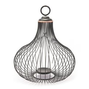 โคมไฟลวดสีดำหรูหราพร้อมสำเนียงทองแดงดีไซน์ทันสมัยสำหรับการตกแต่งบ้านที่มีสไตล์และการจัดแสงโดยรอบ - Product Image 1