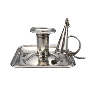 Traditional Shiny Nickle Plated <b>Candlestick</b> <b>Holder</b> - Product Image 5