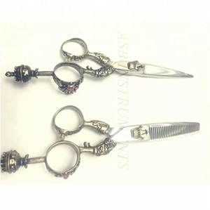 Ciseaux de coupe de cheveux de barbier professionnel 440C acier inoxydable pointe de lame tranchante outil de beauté à vis réglable - Product Image 2