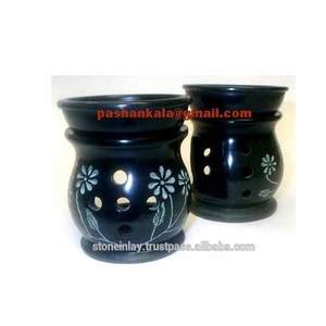 Antique Black Soapstone Handcrafted Oil Burner - Product Image 1