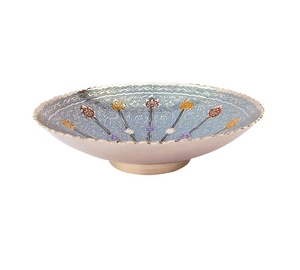 Cuenco decorativo de latón plateado hecho a mano, con diseños en relieve, fabricante al por mayor, regalo de Metal y artesanías - Product Image 2