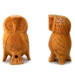 Indian Traditional Handmade Carved Natural Wooden <b>Owl</b> Statue Figurines Fine <b>Carving</b> for Home Decoration - Product Image 1