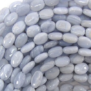 สร้อยคอลูกปัดหินอาเกตทรงรีลายลูกไม้สีฟ้าเครื่องรางลูกปัดคริสตัลทรงรีสำหรับทำเครื่องประดับสร้อยคอคริสตัลผู้หญิงขายส่ง - Product Image 2