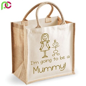 Venta al por mayor Eco-Friendly Yute bolsas de comestibles Reutilizable Regalo Shopper Disponible en cualquier color con serigrafía - Product Image 4