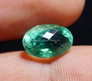 Faceted Fluorite Gemstone oval Cut Stone Custom Small and Big Size Green Color Semiprecious Gemstone Supplier From India