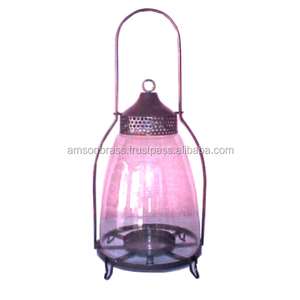 Vela linterna a prueba de viento vela linterna Color completo vidrio decoración linterna hecha a mano Venta caliente hogar Vela decorativa linterna - Product Image 1