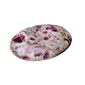 ทับทิมในหินแกรนิตเครื่องประดับรูปไข่จี้ทับทิมในหินแกรนิตเครื่องประดับรูปไข่อัญมณีคริสตัลบำบัดธรรมชาติ - Product Image 1