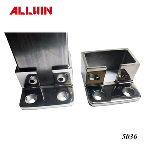 Adaptador de poste de vidrio con cuello perpendicular de acero inoxidable de estilo moderno y tapa de extremo con brida para aplicación en pasamanos de escaleras de hoteles - Product Image 4