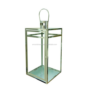 Linterna de vela de cristal de Metal con mango de madera con mango para jardín y Hotel decoración de boda farolillos de vela colgante decorativo - Product Image 3