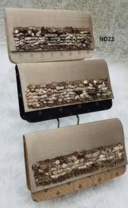 ND17 Vivid Indian Bridal Evening Ladies Shopping Handmade Ethnic Traditional Clutch Handbag Fabric Embroidery Fashion - Product Image 6