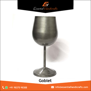 Antique Metal Drinkware Set Vintage <b>Glass</b> Soda-Lime Wine <b>Goblet</b> with Old Design for Weddings & Hotels - Product Image 2