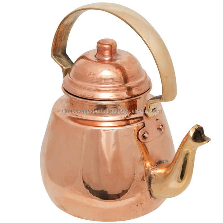 Pure Copper Hammerred Tea Kettle for Serving Tea and Milk.