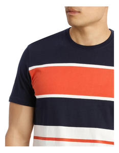 T-shirts d'été décontractés à manches courtes en maille rayée anti-boulochage pour hommes, coupe ajustée, personnalisables avec logo, grandes tailles – Vente chaude - Product Image 4