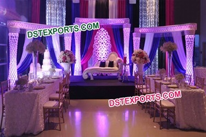 Conjunto de escenario de boda de lujo, decoración asiática, escenario de boda occidental, configuración de escenario de recepción - Product Image 5