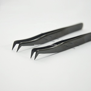 Pince à cils Volume russe professionnelle en acier inoxydable Extensions de cils pointus pince à épiler pince à cils Plasma noir - Product Image 5