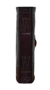 Diarios de cuero genuino hechos a mano Celtic Triple Moon diseñado en relieve con una sola piedra incrustada Notebook organizador planificador de día - Product Image 3