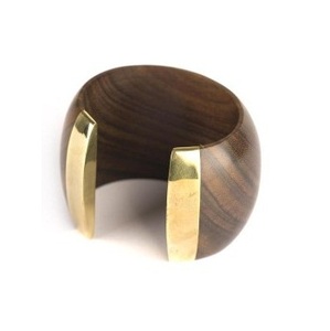 Brazalete de Madera y Resina de Diseño Moderno, Joyería Hecha a Mano para Mujer, en Oferta - Product Image 1
