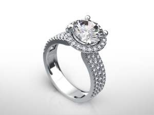 Nuevo anillo de diamante solitario redondo real 1.50TCW para mujer con acentos - Product Image 2