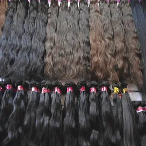 Indian人間の髪高品質卸売インド人毛チェンナイで寺院天然原料ショップ