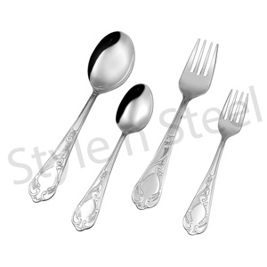 Cuillères à salade Cuillère à dessert et fourchette Couperets Couteaux Oeuf Enfants Couverts Enfants Couverts Couverts En Acier Inoxydable Enfants - Product Image 1