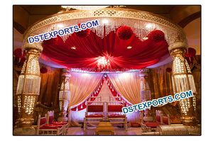 Mandap en cristal blanc, mandap en cristal taillé pour le Vivah, mariage indien, fabricant et exportateur de mandap en cristal, Blossom Metal USA - Product Image 3