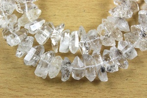 Herkimer เครื่องเจาะเพชรธรรมชาติ,เครื่องเจาะหินอัญมณีทรงกลมสองชั้นแบบหยาบเจาะรูตรงกลางเครื่องประดับดิบ - Product Image 3