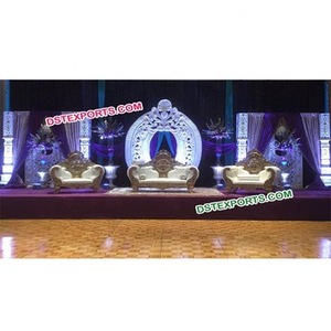 Indian Filmy Style Wedding Stage Fiber Jharokha <b>Frame</b> <b>Backdrop</b> Stage Set Stylish Wedding Modern Stage SetUK - Product Image 1