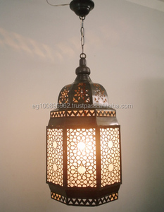 B136 gran estilo europeo antiguo octogonal lámpara marroquí tradicional latón hierro colgantes iluminación candelabros luces colgantes - Product Image 2