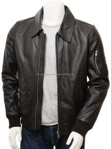 Chaqueta de Cuero Negra de Moda ISONZ de Primera Calidad, para Exteriores, con Cremalleras y Forro de Seda, Personalizable - Product Image 3