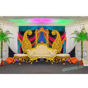 Mehandi-Accesorios de decoración de escenario para boda, conjunto de escenario de Cachemira dorada, nuevo estilo, Sangeet, 2016 - Product Image 1