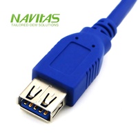 Kabel Ekstensi USB 3.0 Tipe A Kustom dengan Isolasi PVC untuk Transfer Data Kecepatan Tinggi dan Perakitan Kabel Kustom