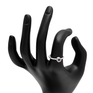 Round Garnet Gemstone 925 <b>Sterling</b> <b>Silver</b> Gemstone <b>Ring</b> Jewelry Fashionable <b>Ring</b> <b>for</b> Wedding, Gift <b>for</b> Women. Manufacture by CDP - Product Image 3