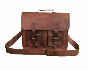 Handmade Vintage Genuine Leather Crossbody Shoulder <b>Messenger</b> Satchel <b>Bags</b> Business Work Laptop Briefcase Office <b>Bags</b> <b>For</b> Unisex - Product Image 2