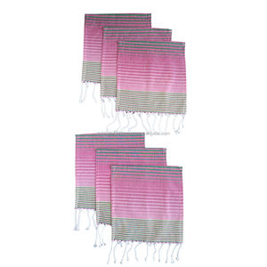 Tea Towels Dish Towel Kitchen Set With Cute Fringes Pink Blue Colors Available Oem Tassels With Best Towel Set - Product Image 5