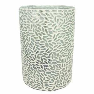 Candelabro de mosaico rosa de vidrio transparente, soporte de vela de mosaico decorativo para fiesta - Product Image 3