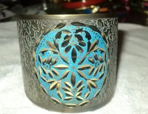 Brazalete de aleación de plata antigua para mujer, brazaletes con patrón de números al por mayor de moda para bodas, fiestas y ocasiones de regalo - Product Image 1